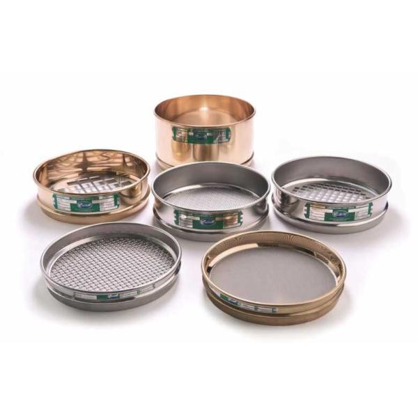 Solid Structure Woven Wire Sieves Stainless Steel / Brass Material Long Service Life
