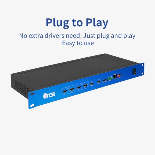 Procesador de imágenes con zoom de itinerancia libre Bitvisus 4 en 9 Salidas, Procesador de video 3X3 4K, Controlador de videowall sin latencia