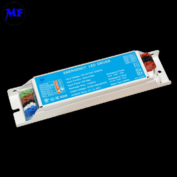 Emergency LED Driver 2000-Cycle 4W Wide-Voltage 100-347VAC Smart-Protected LiFePO4 Powerpack Panic Light Ballast  with Auto-Test 5-Year Warranty