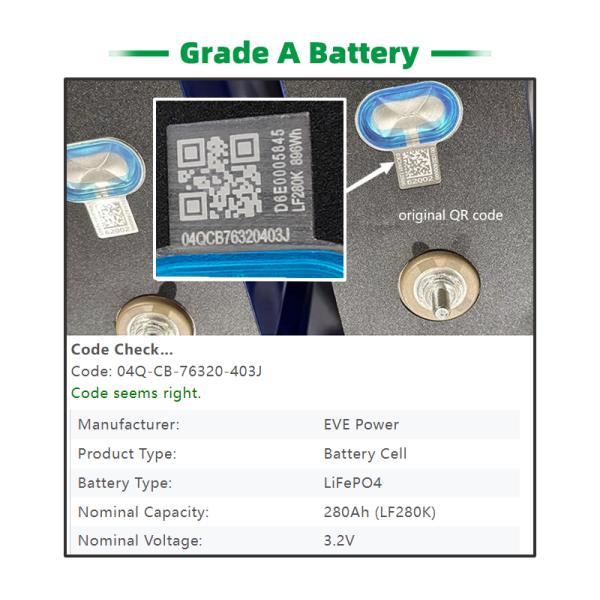 3.2V Lifepo4 280ah Клетки Литий-ионные Призматические Клетки Для фотоэлектрической / домашней системы хранения энергии
