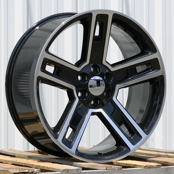 26x10 GMC Yukon Replica Wheels Gloss Black Machined Face Rims Fit Tahoe LTZ Silverado
