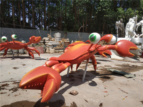 Iron Decorative Metal Sculpture Wall Mounted Giant Crab Statue For Restaurant