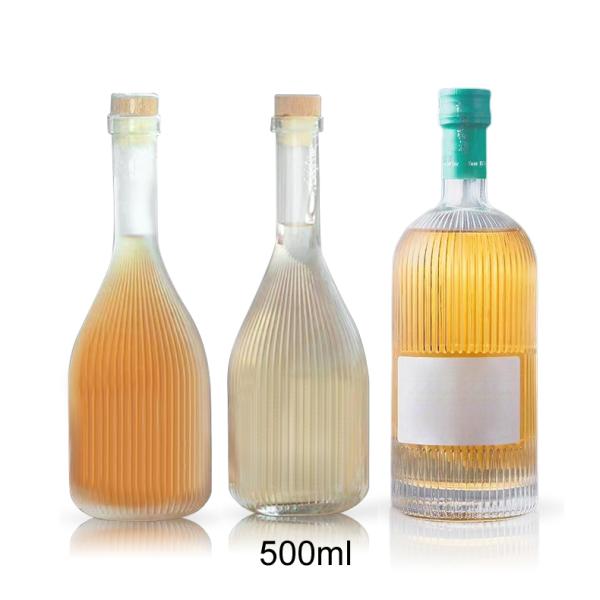 500ml glass liquor bottle green plum wine bottle Sealed beverage bottle with lid​