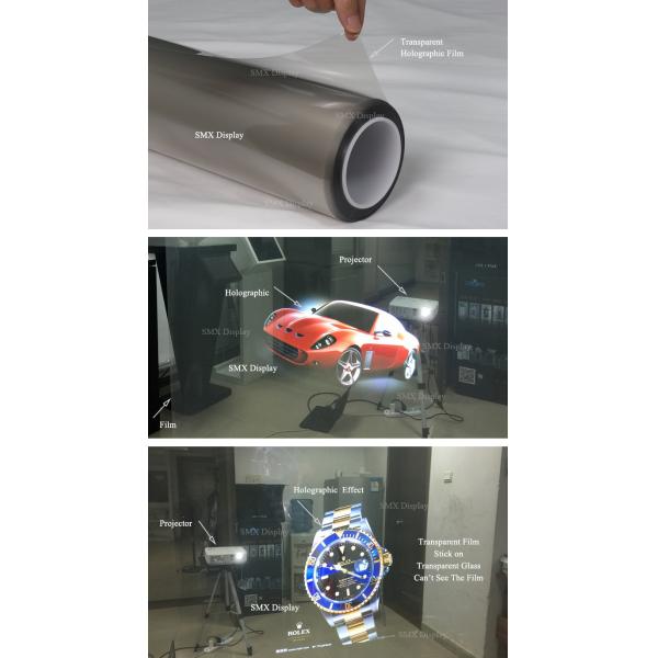 OEM 3D Голографическая проекционная пленка Клейковый задний проектор Экранная пленка 4 цвета необязательно