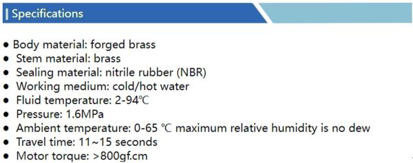 Forged Brass 3 Way Motorized Valves ODM Temperature Control Motorized Gate Valves