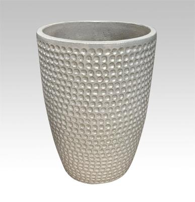 High Fired Ceramic Outdoor Pot Pearl For Outside Round Set Of 4 Handpainted