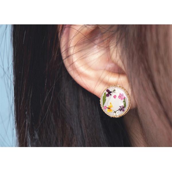 The Secret Garden Anniversary Gift Dry Mixed Flowers Woman Fashional Earstuds With 925 Silver