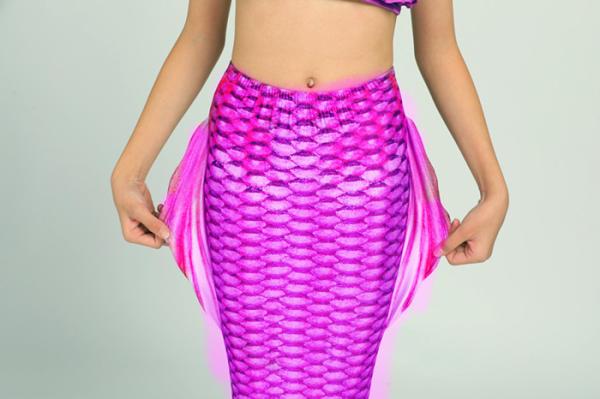 Flexible Ladies Mermaid Tail , Mermaid Tail Swimsuit Adult With Side Fins