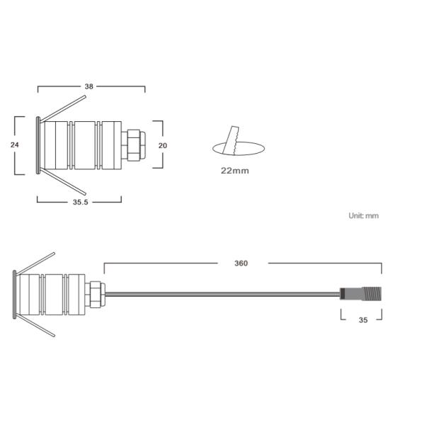 Узкие фары приведенные луча 15° на открытом воздухе, 1В, ИП67 делают света водостойким ландшафта в-земли