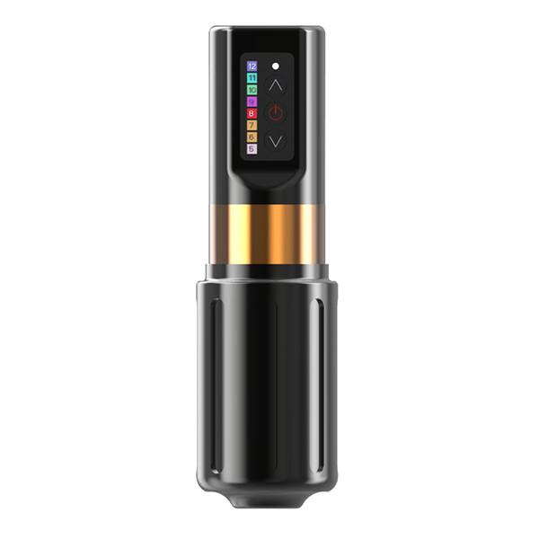 2400mAh Wireless Tattoo Machine With Lithium Polymer Battery Black Gold Color