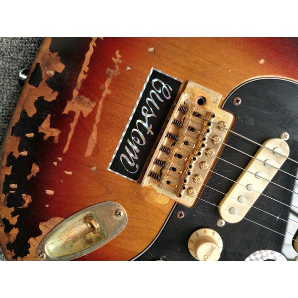 High Quality The new handmade remains ST SRV electric guitar,Do old electric guitar,Real photo,Free shipping