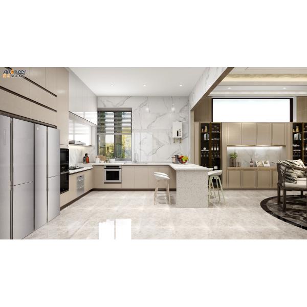 Современная долговечная кухонная мебель Угловой деревянный шкаф с деревянными шкафами