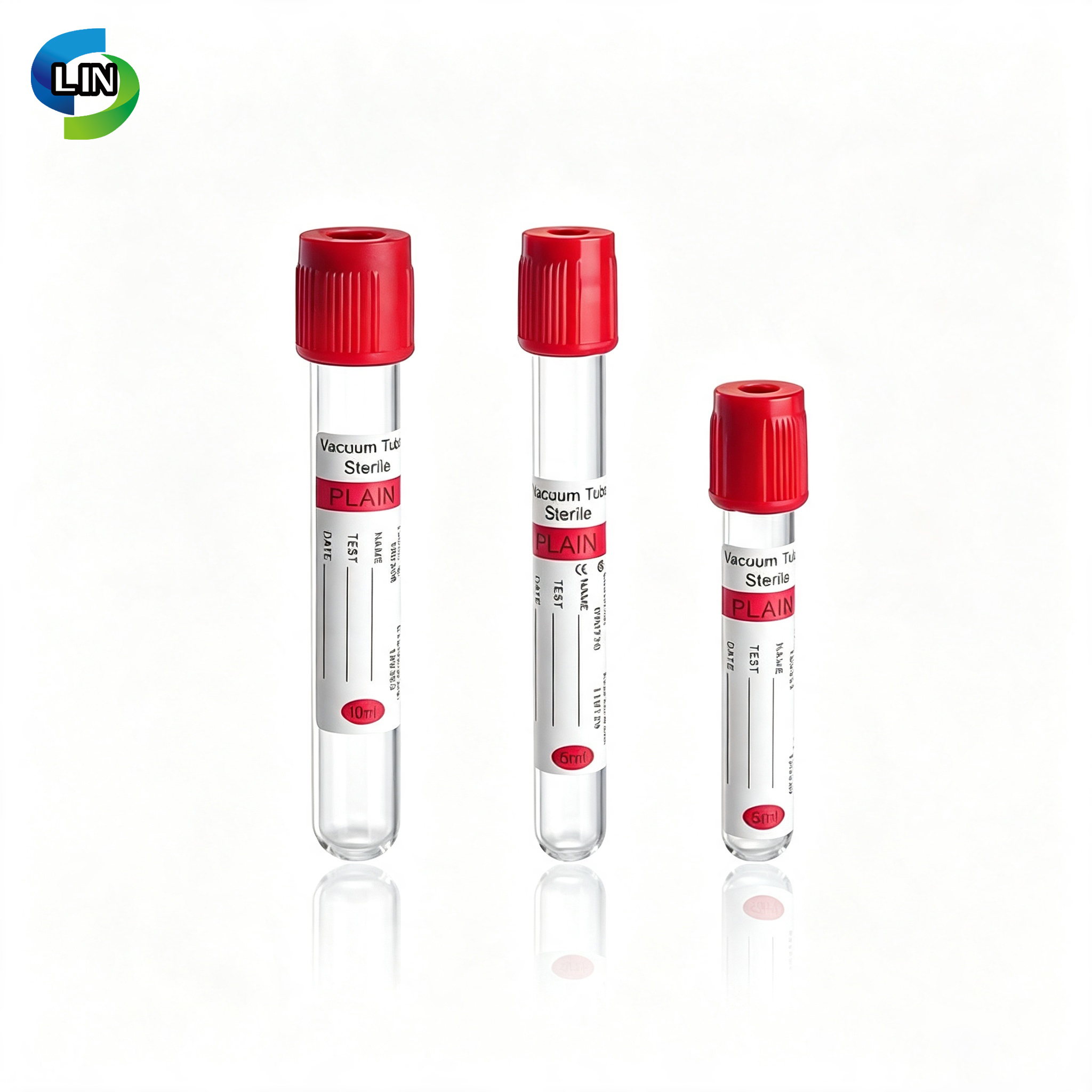 CE Certified Class II Medical Devices Vacuum Blood Collection Tube with Glass + PET Plastic Construction