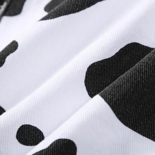 Classic Fashion Casual Pants Skinny Printed Short Jeans Milk Cow Print