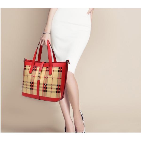 2016 spring new plaid pu bucket bag type shoulder bag Mobile Messenger