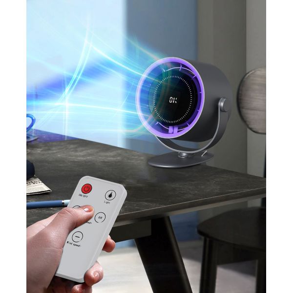 Remote Control Bladeless Table Fan 100 Speeds 1800mAh Rechargeable Air Cooling Fan