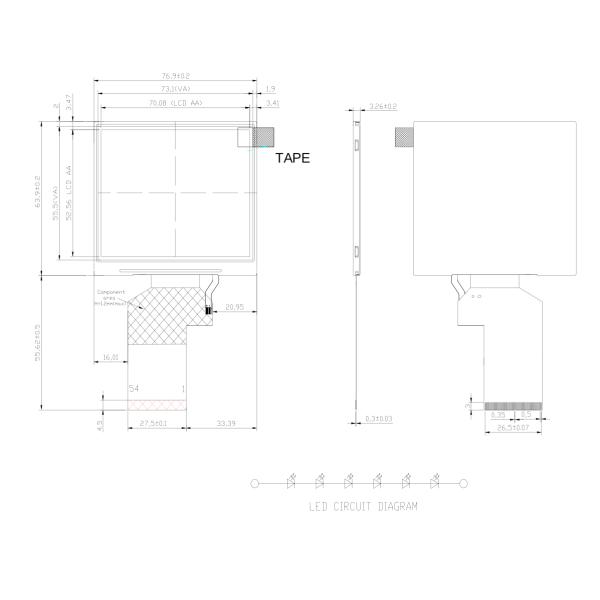3.5 inch 320x240 IPS TFT LCD Display Module 3.5-inch TFT LCD Screen