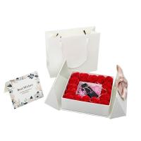 Roses ouvertes de Bowknot magnétique fait sur commande de boîte de papier de cadeau les doubles 16 savonnent la fleur pour le rouge à lèvres de parfum de bijoux