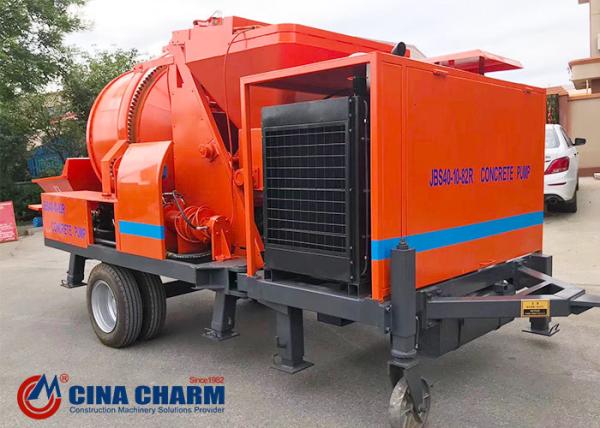 Large Flow Diesel Concrete Mixer Pump 40m3 Per Hour Good Wear Resistance