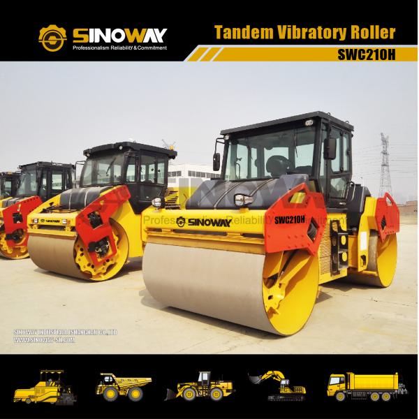 10 ton Cummins engine Tendam Vibratory Road Roller for road construction and Road paving