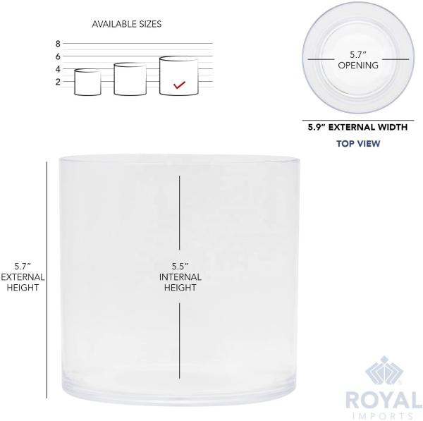 Round Vase Acrylic Box Transparent Color Round  5.5 Inch