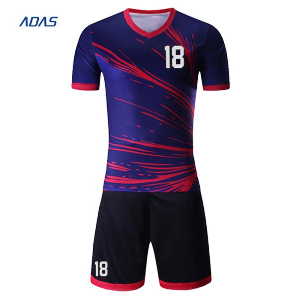Youth Sublimation Allover Printed Soccer Uniform Jersey Kits Breathable Customized