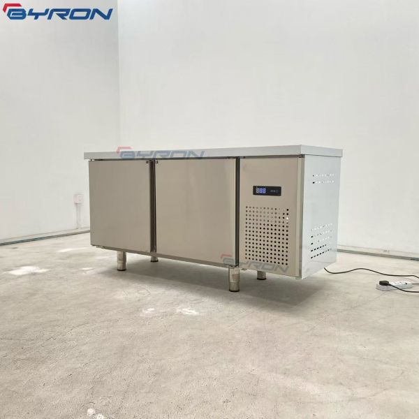 Stainless Steel Workbench Freezer Two Doors Workbench Fridge