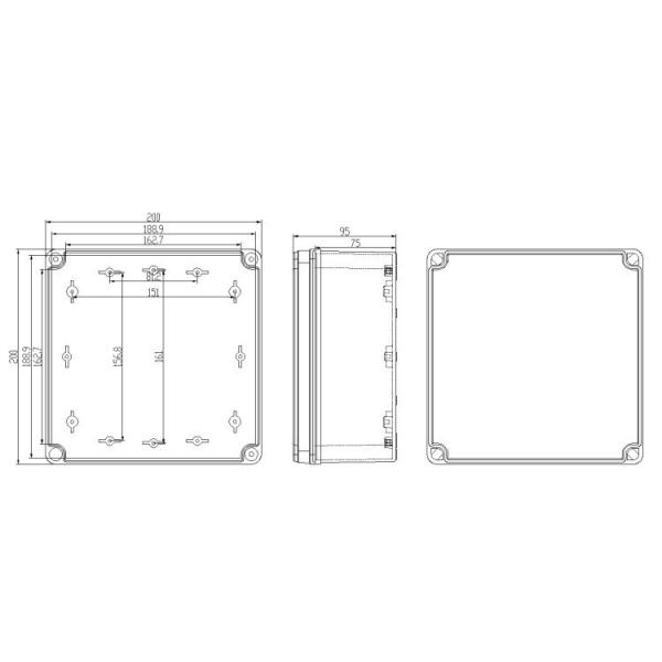 200x200x95mm electronic plastic box outdoor equipment enclosures instrument enclosure box