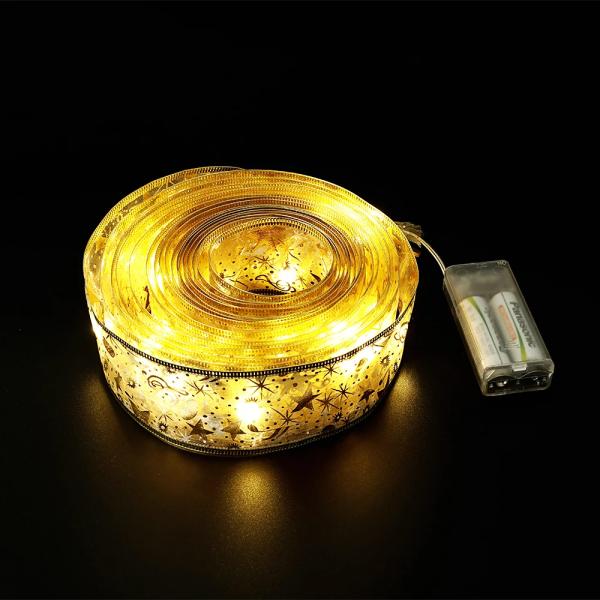 Fairy String Lights Waterproof 40 LED 4m Copper Wire Ribbon Bows Lights for Party Weddings Holiday Christmas Tree Decorations