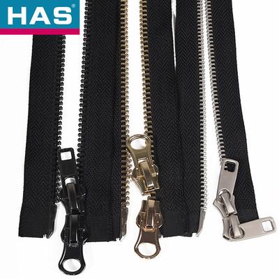 Auto Lock Slider Metal Zippers 2 Way Open End Zipper Black Strong