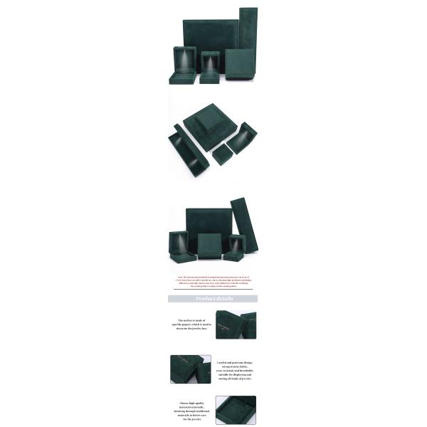 Dark Green Soft Touch Velvet Luxury Jewelry Packaging Box with Shining LED Light