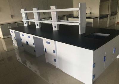 College Steel Chemistry Lab Furniture / Laboratory Workbench With Reagent Shelves