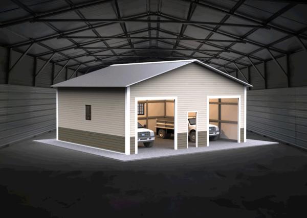 Q355 Q235 Prefab Metal Garage Light Frame Steel Construction