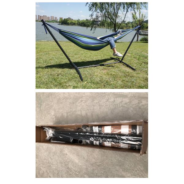 Blue Outdoor Single Stand Hammock , Cotton Rope Hammock Easy Assembly