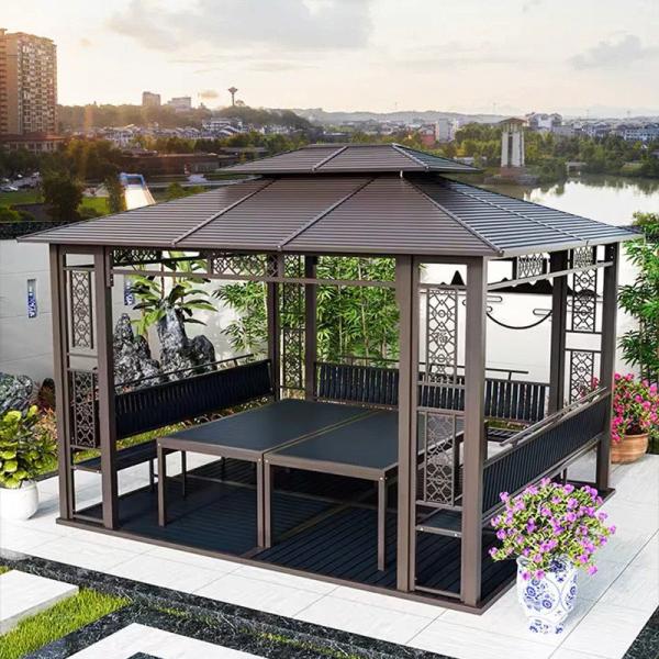 Gazebo con techo rígido de aluminio: Desbloqueando nuevas dimensiones en la vida al aire libre con durabilidad robusta y comodidad versátil