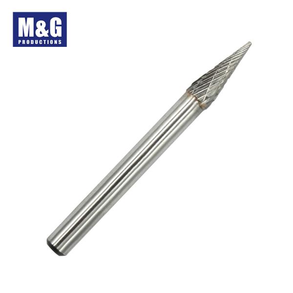 Engineering Industry Solid Carbide End Mill Bit Double Cut Burs Dia 3mm - 16mm