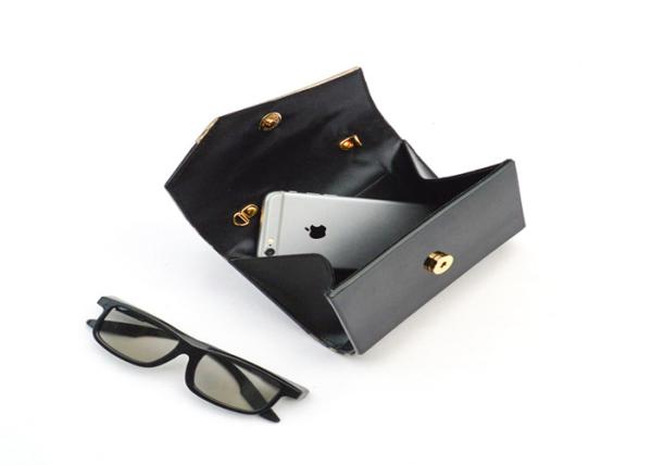 Fashion Ladies Envelope Clutch Bag , Small Size Black And Gold Clutch Bag