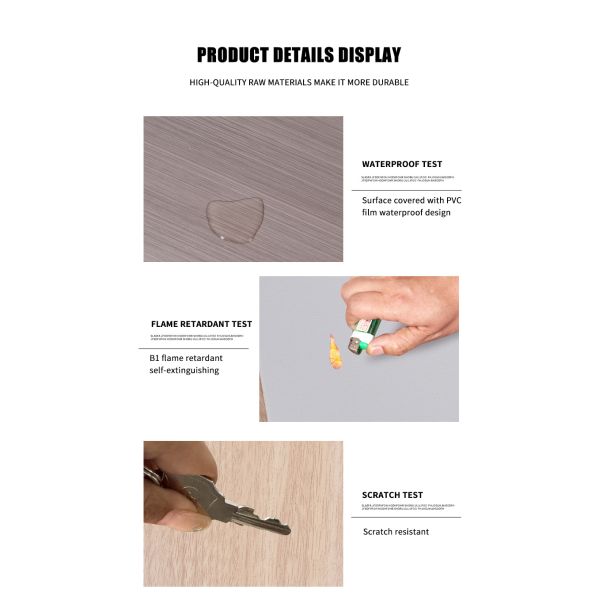 Modern Interior Decoration Integrated Wall Panel WPC Carbon Crystal and Metal Wood Veneer Board for Household Commercial Use