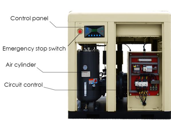60HP Air Compressor Machine / Quiet Air Compressor With Air Cooling System