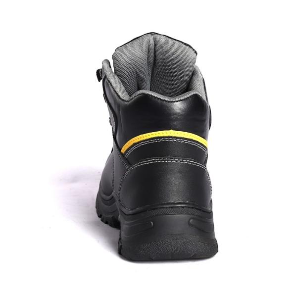 Factory OEM Mid Steel Toe Safety Shoes with Genuine Leather Upper and Air Mesh Lining Work Boots