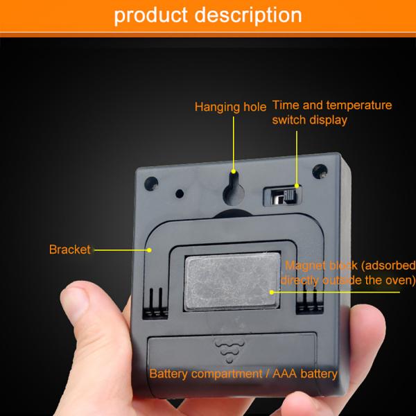 Момент времени прочитал термометр БАРБЕКЮ мяса цифров варя с зондом нержавеющей стали