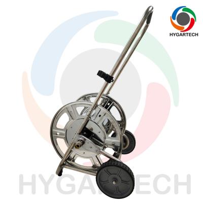 Chariot de tuyau en acier inoxydable avec voie de débit en laiton et adaptateur fileté de tuyau nord-américain 3/4 NH multifonctionnel pour le lavage / l'irrigation