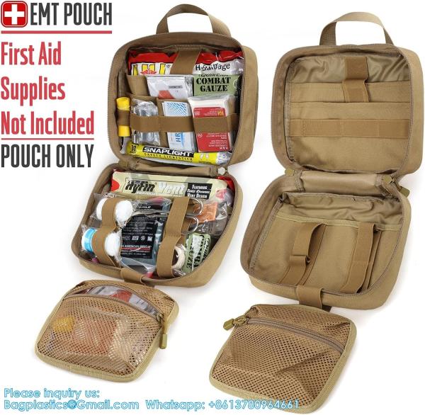 Outdoor Utility Medical Pouch Tactical MOLLE Accessory Pouch Medical Pouch Tactical First Aid Pouch EMT Rip-Away IFAK