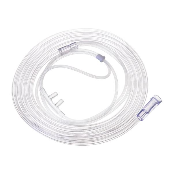 Medical-Grade Curved Nasal Cannula with Oxygen Lumen for Efficient Respiratory Therapy