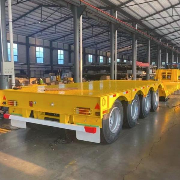 Tri Axle 80ton Lowboy Semi Trailer Detachable Gooseneck Lowbed Trailer For Tanzania