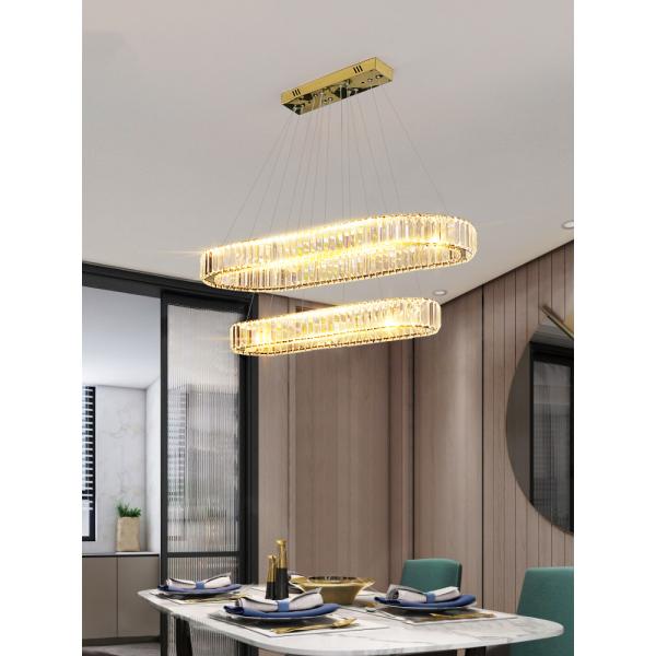 Gold kitchen chandelier for living room modern oval crystal chandelier(WH-CY-183)