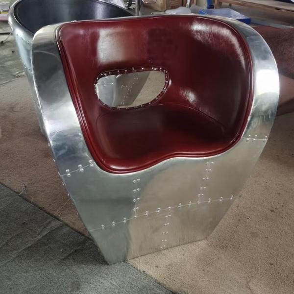 Antique Design Loft Style Furniture Vintage Leather Spitfire Retro Metal Aluminium Aviator Tomcat Sofa Chair