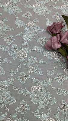 White Lace 3D Floral Elegant And Beauty Luxary Embroidery Fabric Wedding Dresses Gowns