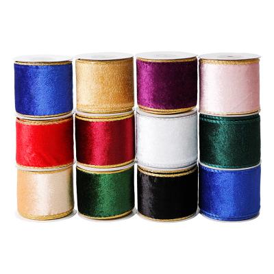 Bela fita de borda de veludo preto roxo para decoração de festa e pacote de presentes