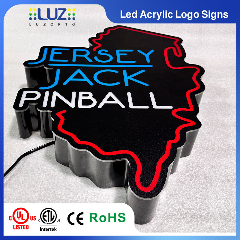 Custom Contour-Cut Acrylic LED Sign Multi-Color Illuminated Wall Art